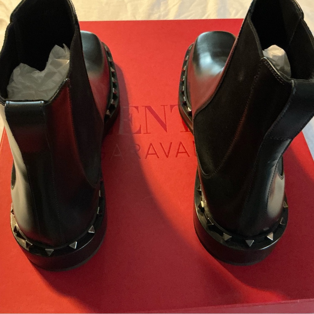 Valentino Men's Black Studded Leather Boots - Picture 3 of 7